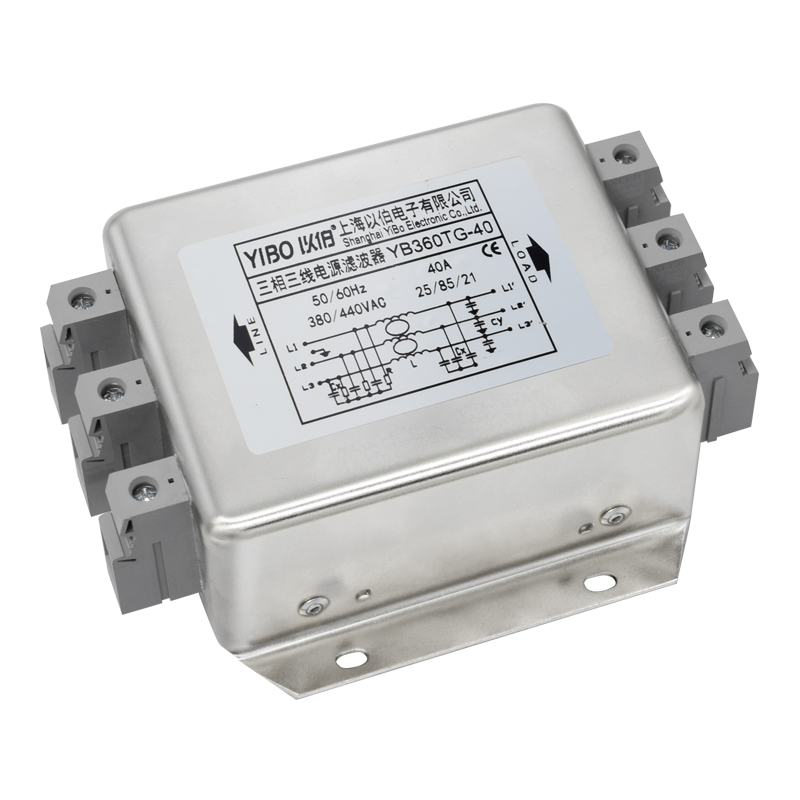 YB360TG Series DIN-Rail Three-Phase Three-Wire Power Filter