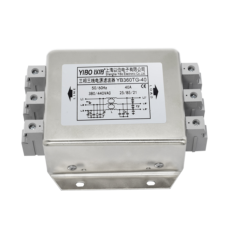 YB360TG Series DIN-Rail Three-Phase Three-Wire Power Filter